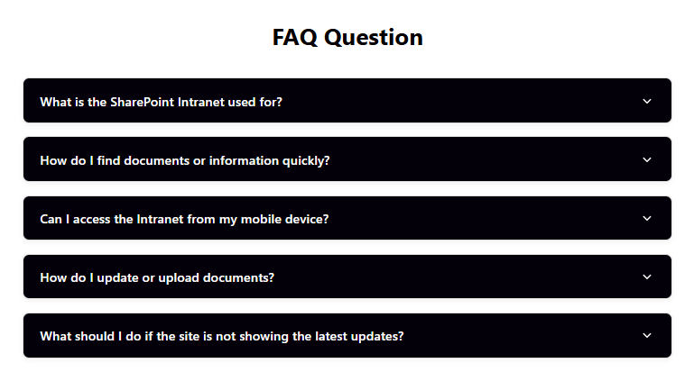 SharePoint FAQ SPFX Webpart